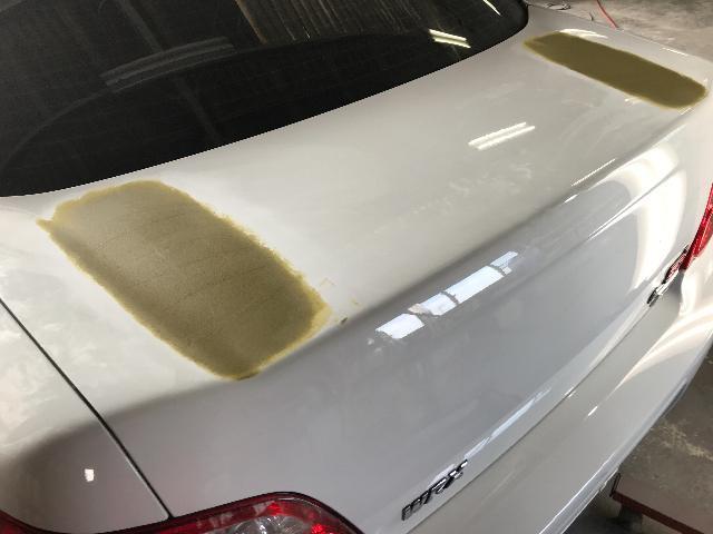 インプレッサ STI WRX GDB リアスポイラー トランク スムージング ボンネット ラッピング 剥がし 鈑金 塗装 善通寺 香川