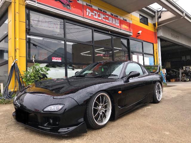 マツダ　RX-7 FD3S リアウイング　スポイラー　エアロ　加工　取り付け　修理　鈑金　塗装　坂出　丸亀　香川