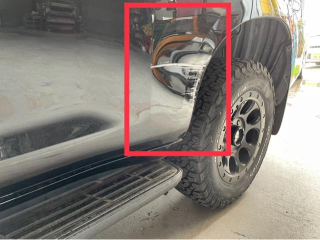 トヨタ ランクル プラド TRJ150W ドア ヘコミ キズ 修理 鈑金 塗装 高松 丸亀 坂出 善通寺 三豊 香川