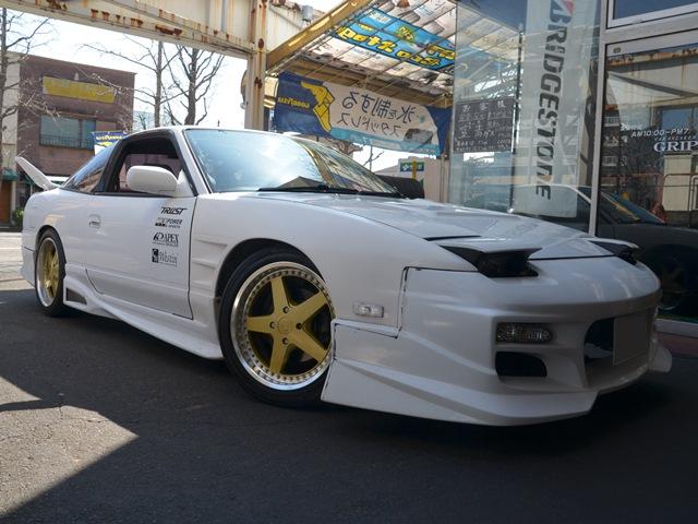 東京 八王子 ニッサン 180SX 持込みでの車高調取付 アライメント