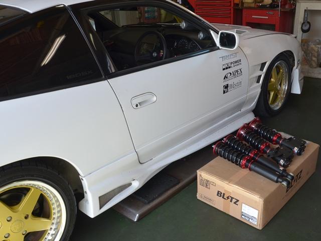 東京 八王子 ニッサン 180SX 持込みでの車高調取付 アライメント