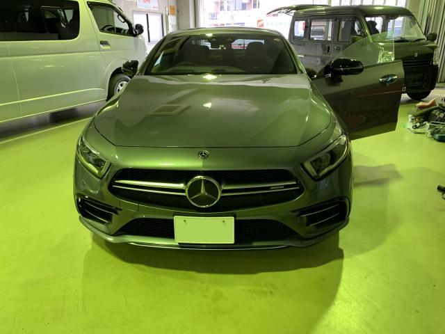 メルセデスAMG CLS53 2019年式（CAA-257）前後ドライブレコーダー、レーダー取付