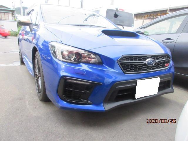 スバル　ＷＲ-X  STI フロントバンパー傷修理　SUBARU
福島市　スバル車　鈑金塗装　自動車　傷凹み