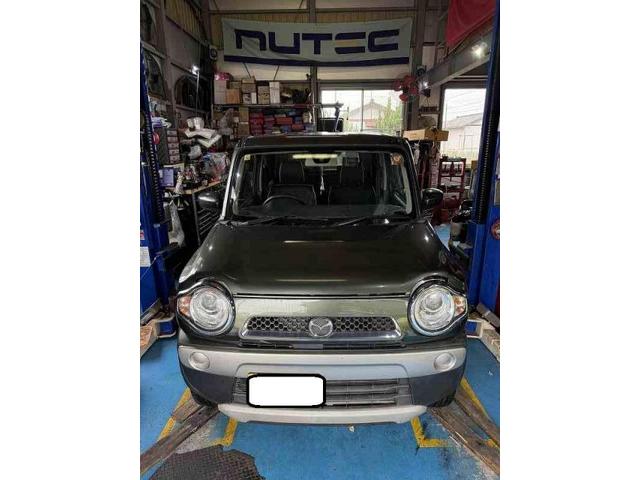 マツダ フレアクロスオーバー 車検整備 エアエレメント ファンベルト ロアボ-ル タイロット ブ-ツ切れ エアコンフィルタ- 交換 整備 修理 車検 点検 任意保険 茨城 龍ヶ崎 取手 牛久 つくば つくば NUTEC