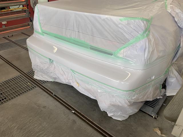 日産　フェアレディーZ　Z32　リアバンパースポイラー割れ修理塗装　福井市よりご入庫
