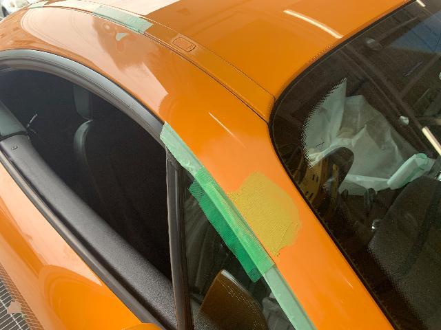 アウディ　TT クーペ　グリル塗装、外板修理塗装、ヘッドライトポリッシュ&蒸着コーティング　福井市よりご入庫