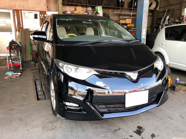 トヨタ　エスティマ　車検を実施！！千葉県白井市周辺の車検の事なら吾妻モータースにお任せ下さい！車検見積もり大歓迎！修理・整備もお任せを！！