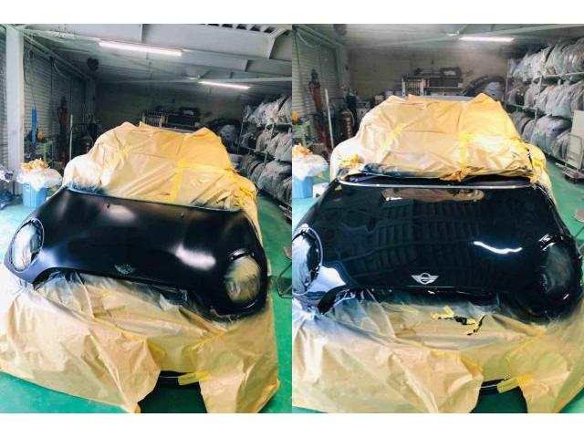 H24　BMW　MINI　タイヤ交換、オイル交換、O2センサー、ボンネットフィルム張替え作業