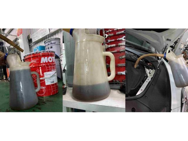 H30　ポルシェ　パナメーラ　オイル漏れ修理（シリンダーブロックボルト、ミッションオイルパン）