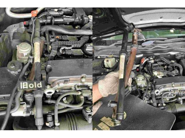 H23　メルセデス・ベンツ　Ｅクラス　水漏れ修理（クーラントフィードパイプより漏れ）