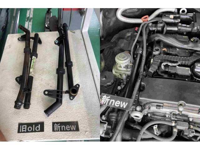 H23　メルセデス・ベンツ　Ｅクラス　水漏れ修理（クーラントフィードパイプより漏れ）