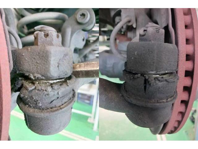 Ｈ13　クライスラージープ　チェロキー　車検（スタビライザリンク、タイロッドエンドブーツ、マフラー腐食）