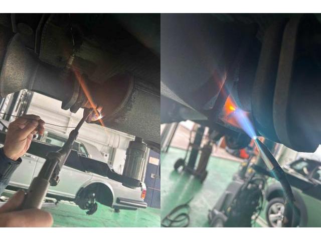 Ｈ13　クライスラージープ　チェロキー　車検（スタビライザリンク、タイロッドエンドブーツ、マフラー腐食）