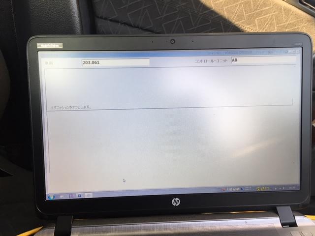 ベンツCクラス、W203、エアバックユニット交換後作業。【三木市　小野市　加東市　神戸市西区　神戸市北区　輸入車修理】