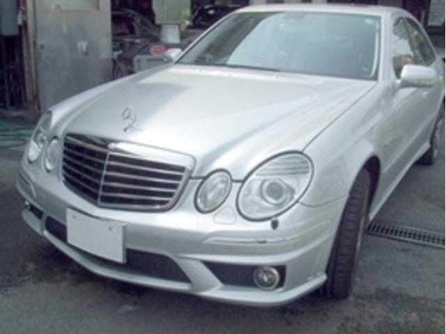 メルセデスベンツ W211 E63 AMG 板金塗装修理（バンパー交換塗装）