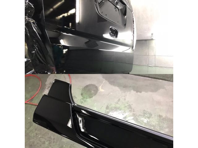 貝塚市 ホンダ N-BOX リアゲート板金 サイドスポイラー修理 FRP製品 修理 カスタムパーツの修理もご相談ください