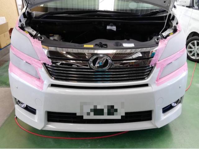 岸和田市トヨタ ヴェルファイア ヘッドライトコーティング クリーニング くすみ汚れた 曇ったヘッドライトの輝きを復活させます