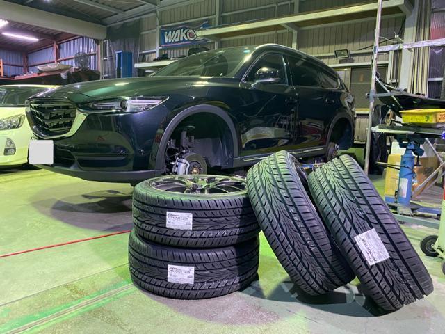 マツダ　CX8 タイヤ交換 20インチ　持ち込みタイヤ　ヨコハマ　245/45R20 4本交換　貝塚市　岸和田市　持ち込み部品　持ち込みタイヤ