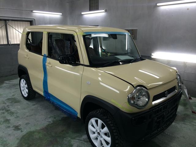 SUZUKI ハスラー　天井塗り分け　ツートンカラー　天井塗装　塗装　2色塗り分け　ルーフ塗装　持ち込みパーツ歓迎　鈑金　塗装　貝塚市　岸和田市　和泉市　堺市　大阪　全てを行うトータルカーショップ