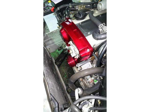 R34　スカイライン　GT-R　タイミングベルト交換　軽量プーリー　ベルトカバー塗装　カスタム　甲府市　故障　修理