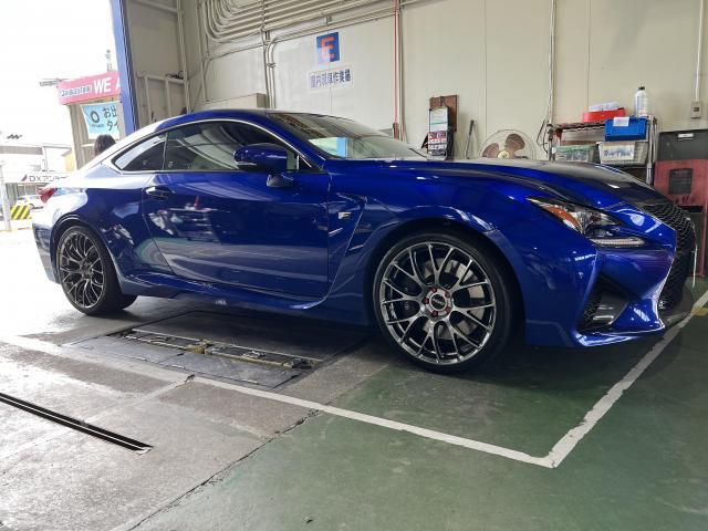 レクサス RC-F ホイール履き替え 空気圧センサー登録【姫路市 車検 修理 鈑金 取付 保険 コーティングお任せください】