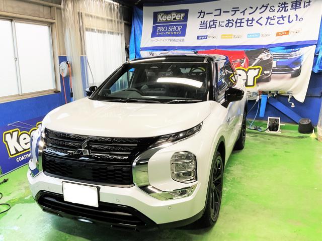 新車アウトランダーPHEV　ダイヤモンドキーパー　ガラスコーティング施工【姫路市 車検 修理 鈑金 取付 保険 コーティングお任せください】