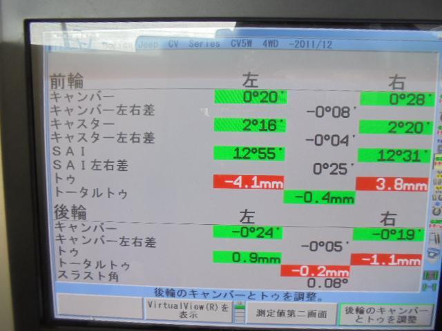 デリカD5　⋰　⋱⋱　⋰アライメント測定調整　| 　|