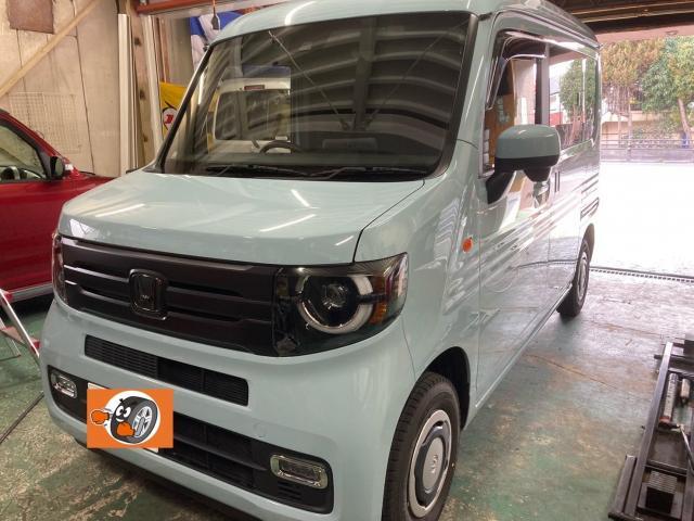 京都　持込　サス交換　ホンダ　N-VAN　リフトアップサス　久御山町　伏見　八幡　軽自動車　Nバン　持込パーツ　アップサス