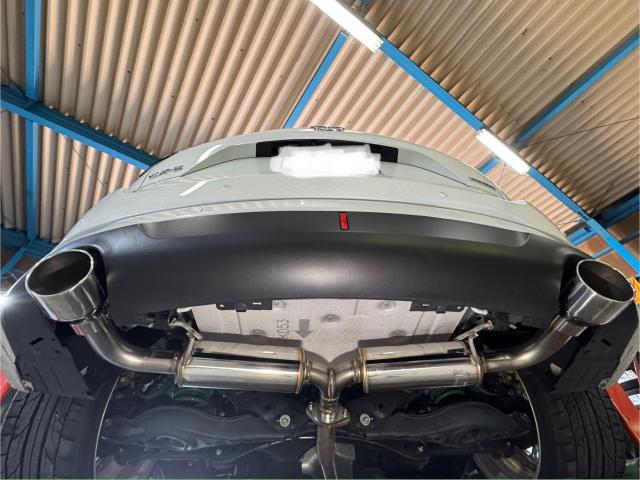 CX-5 マフラー交換 ブリッツ ニュルスペックカスタムエディション 左右出し　広島市　安佐南区　タイヤ交換　持込タイヤ交換　タイヤ裏組　持込取付