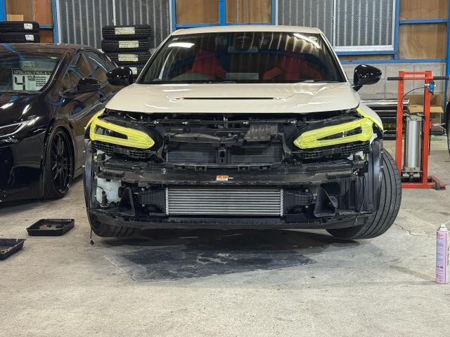 FL5 シビック タイプR 持込エアロ取付 フロントリップスポイラー マクストンデザイン　広島市　安佐南区　五日市　佐伯区　廿日市　持込タイヤ交換　持込取付　タイヤ交換　タイヤ裏組
ロジックラボ