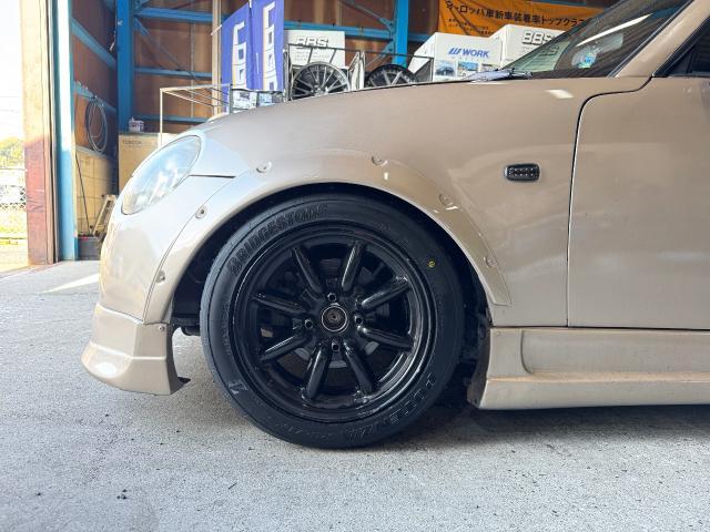 コペン タイヤご依頼、交換 ブリヂストン ポテンザRE71-RS 165/55-14    広島市　安佐南区　五日市　佐伯区　廿日市　持込タイヤ交換　持込取付　タイヤ裏組　タイヤ交換