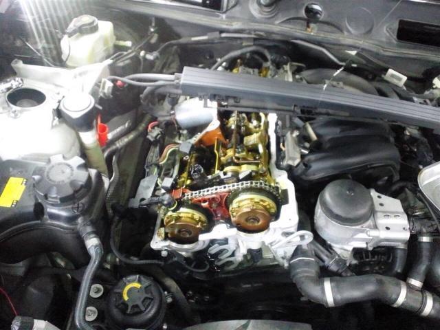 BMW 3シリーズ E90 エンジンオイル漏れ修理 パッキン交換 白河市 BMW整備メンテナンス