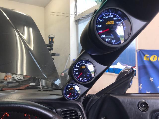 トヨタ マークII JZX100 追加メーター取付 オートゲージ 水温計 油温計 油圧計 福島県 白河 GTパーツ販売&取付
