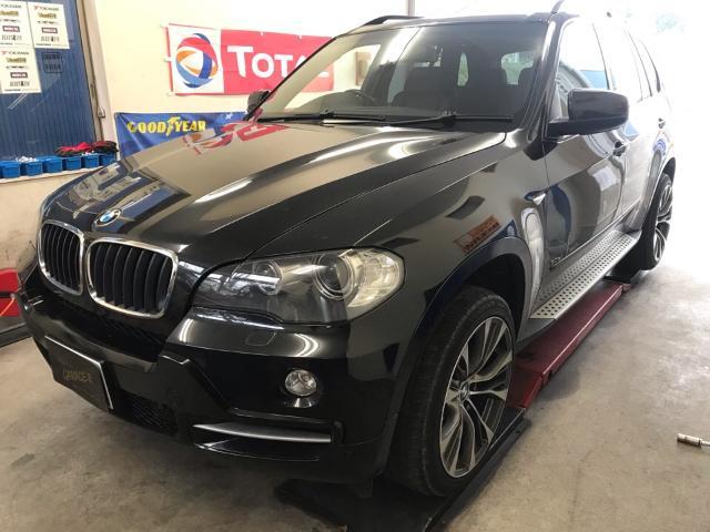 BMW X5 エンジンオイル交換 オイルエレメント交換 車両診断テスト 福島県 白河 TOTAL取扱店 車両診断機完備 中古車販売店