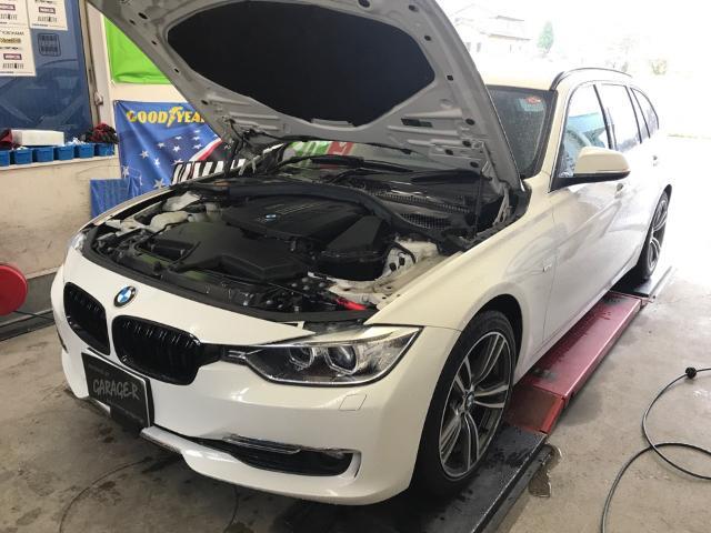 BMW 3シリーズ F31 320d  エンジンオイル交換　エレメント交換　オイル持込　福島県　白河市　輸入車メンテナンス　パーツ持込歓迎