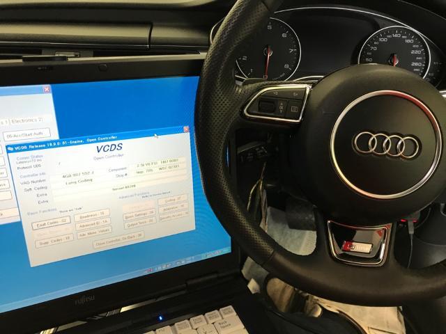 アウディ　A6   車検整備　エンジンオイル交換　エアークリーナー交換　車両診断テスト　サービスリセット　福島県　白河市　輸入車メンテナンス　輸入中古車販売店　TOTALオイル正規取扱店