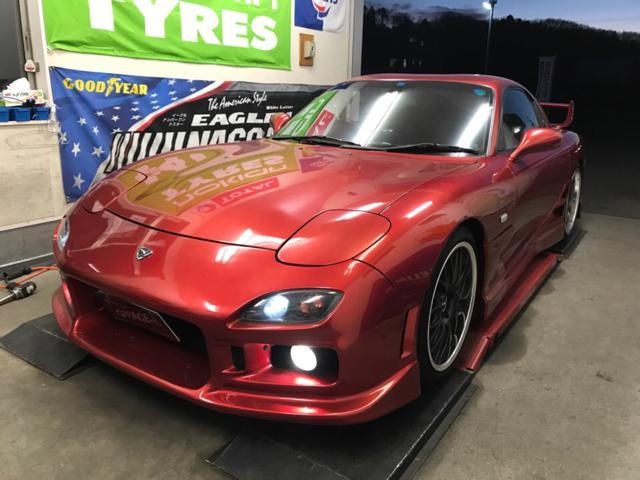 マツダ　RX-7  FD3S  車高調取付　TEIN FLEX-Z   足廻りリフレッシュ　4輪アライメント調整　福島県　白河市　GTパーツ販売&取付　チューニング　中古車販売店