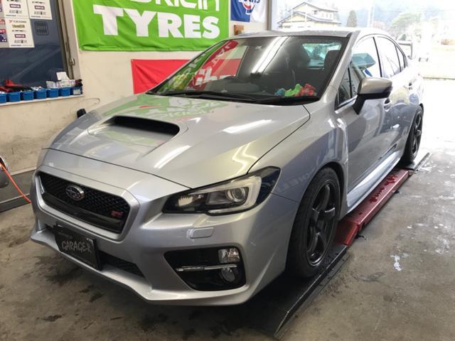 スバル　WRX STI   BLITZ車高調取付　ENKEIホイール装着　4輪アライメント調整　福島県　白河市　持込パーツ取付　中古車販売店