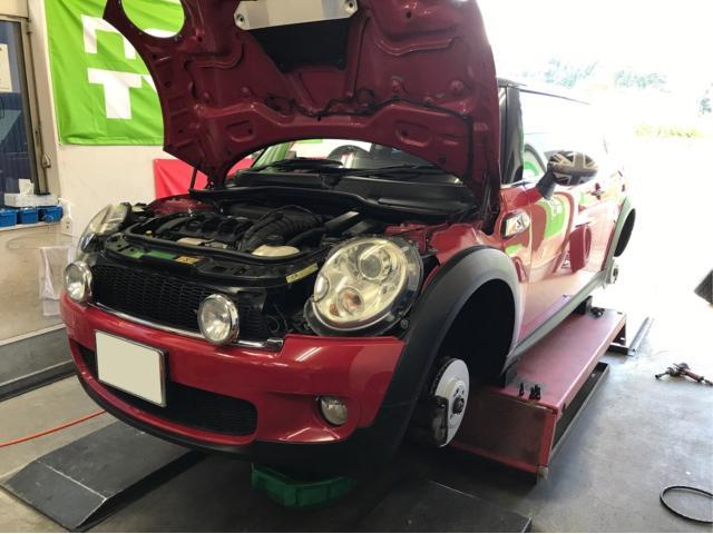 MINI CooperS  R56  冷却水漏れ　サーモスタッドハウジング交換　車両診断テスト　福島県　白河市　輸入車修理　輸入車メンテナンス　中古車販売店