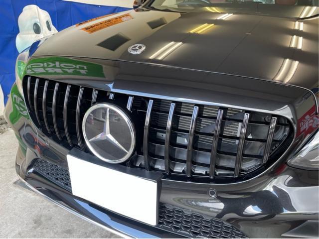 メルセデスベンツ　Cクラス　W205  バンパーグリル交換　ダイヤモンドグリル　ブラックグリル　フロントバンパー脱着　車両診断テスト　福島県　白河市　輸入車カスタム　輸入車メンテナンス　輸入中古車販売店