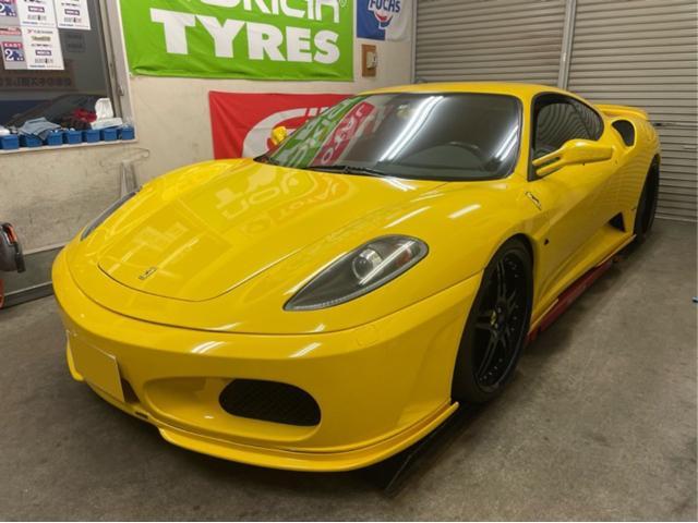 中古車販売　フェラーリ　F430   納車前点検　ブレーキエアー抜き　ロベルタカップ点検　ロードテスト　福島県　白河市　スーパーカー販売店　全国納車歓迎　お探しの車探します