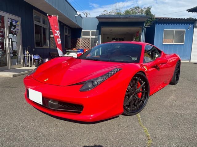 中古車販売　フェラーリ 458イタリア　オーダー販売　フェラーリ純正テスター完備　納車前整備点検　福島県　白河市　スーパーカー販売店　フェラーリ　ランボルギーニ　ポルシェ