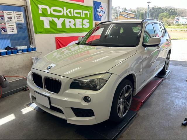 BMW X1 E84 バッテリー交換　バッテリー登録　Bannerバッテリー　タイヤ交換　空気圧リセット　福島県　白河市　輸入車メンテナンス　輸入中古車販売店