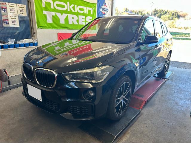 BMW X1 フロントガラス割れ　フロントガラス飛石被害　フロントガラスリペア　ガラスリペア　福島県　白河市　輸入車修理　輸入車メンテナンス　輸入中古車販売店