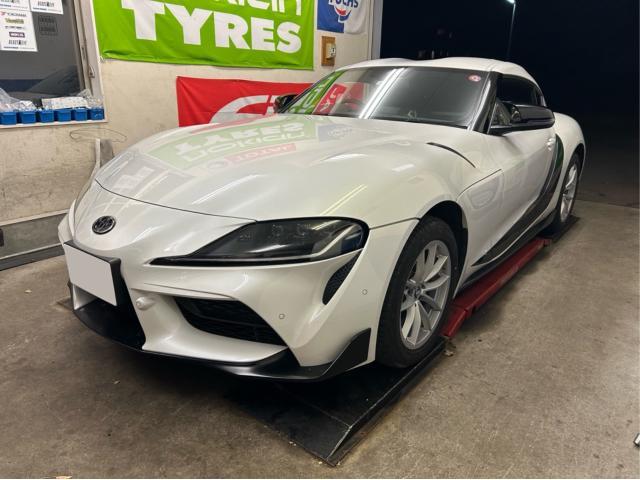 トヨタ　スープラ　A90   ダウンパイプ取付　パーツ持込　福島県　白河市　中古車販売店　排気系チューニング　車両カスタム