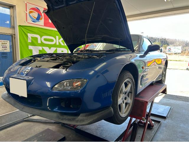 マツダ　ＲＸ－７　FD3S  エンジンオイル交換　福島県　白河市　中古車販売店　スポーツカーメンテナンス　車検予約　鈑金修理