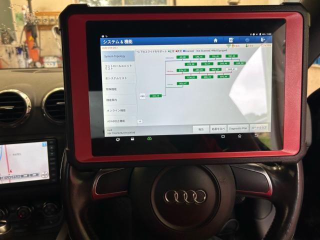 アウディ　TTクーペ　8J  エンジンチェックランプ点灯　車両診断テスト　2次空気混入　バキュームライン交換　ブローバイバルブ交換　エラーコードリセット　福島県　白河市　輸入車販売店　輸入車メンテナンス