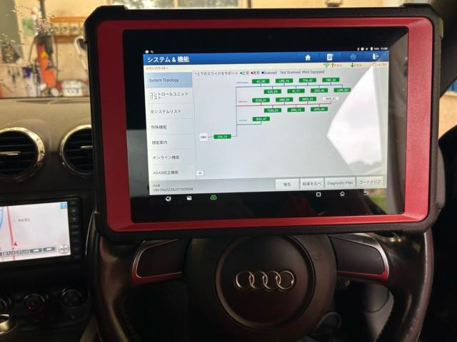 アウディ　TTクーペ　法定車検整備　スパークプラグ交換　車両診断テスト　福島県　白河市　輸入車販売店　輸入車メンテナンス