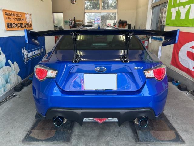 スバル　ＢＲＺ　GTウィング取付　GTウィング塗装　サマータイヤ交換　スペーサー装着　車両カスタム　福島県　白河市　中古車販売店