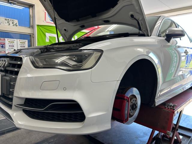 アウディ S3セダン 足廻りリフレッシュ アームブッシュ交換 ブッシュ打ち替え スタビライザーリンク交換 ボールジョイント交換 ショックASSY交換 輸入車メンテナンス 輸入車販売店 福島県 白河市